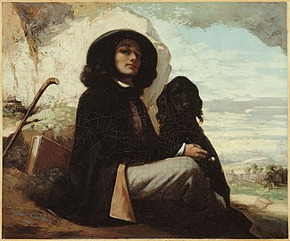 Gustave Courbet, Autoportrait au chien noir (1841).