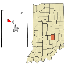 Shelby County Indiana Incorporated and Unincorporated areas Fairland Highlighted.svg