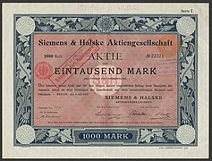 Die Gründungsaktie von Siemens & Halske, 1897