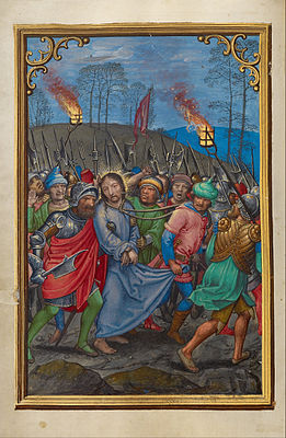 Prayer Book of Cardinal Albrecht of Brandenburg: The Arrest of Christ, f 107v, J. Paul Getty Museum, Los Angeles