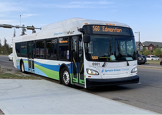 Spruce Grove Transit New Flyer XD40 on route 560 to Edmonton