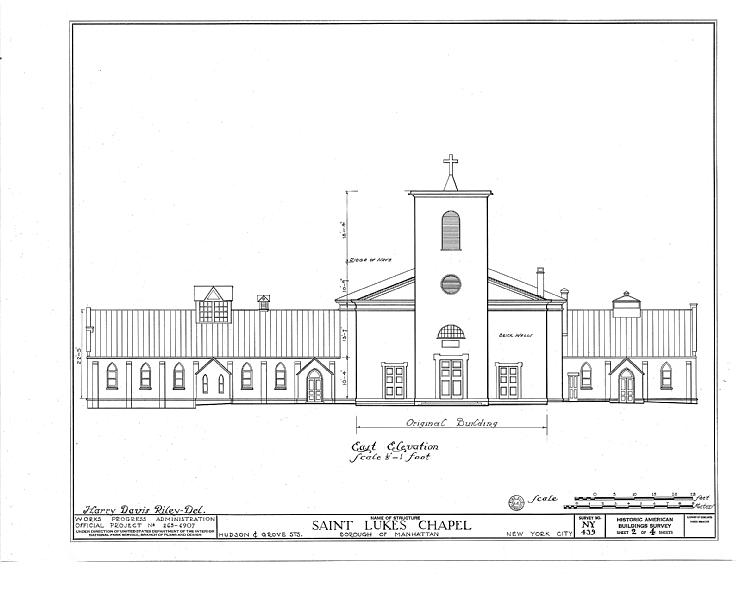 File:St. Luke's Chapel, 447 Hudson Street, New York, New York County, NY HABS NY,31-NEYO,29- (sheet 2 of 4).tif