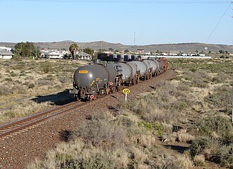 Prieska-bound train entering Britstown Station Britstown 2.JPG