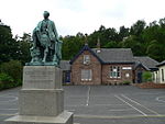 Statue and school, Brodick - geograph.org.uk - 291077.jpg