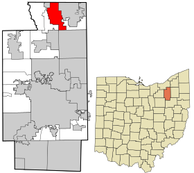 Summit County Ohio incorporated and unincorporated areas Macedonia highlighted.svg