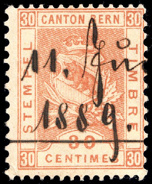 File:Switzerland Bern 1881 revenue 30c - 27B.jpg