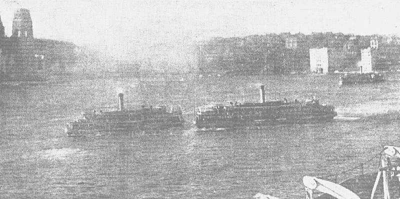 File:Sydney ferries KURRA-BA and KULGOA after collision on Sydney Harbour 1936.jpg
