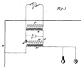 System of electric lighting - Nikola Tesla US patent 454622 fig1.png