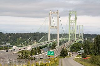 Tacoma Narrows Bridge Twin suspension bridges spanning the Tacoma Narrows strait of Puget Sound in Washington state