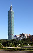 Taipei 101, formerly the world's tallest skyscraper, was the first to exceed the half-kilometer mark.