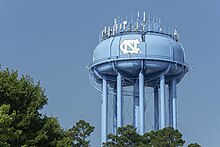 Water tower featuring the official UNC athletics logo Tarheel water tower.jpg