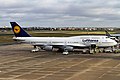 * Nomination Lufthansa Boeing 747-400 at Tegel Airport, Berlin --MB-one 14:24, 3 December 2019 (UTC) * Promotion  Support Good quality -- Spurzem 17:16, 3 December 2019 (UTC) Needs to be lightened slightly and cropping should include more space in front of and behind plane.. --GRDN711 20:54, 4 December 2019 (UTC)