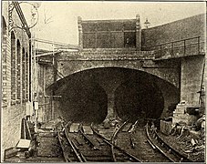 De tunnelmond bij het depot in 1906
