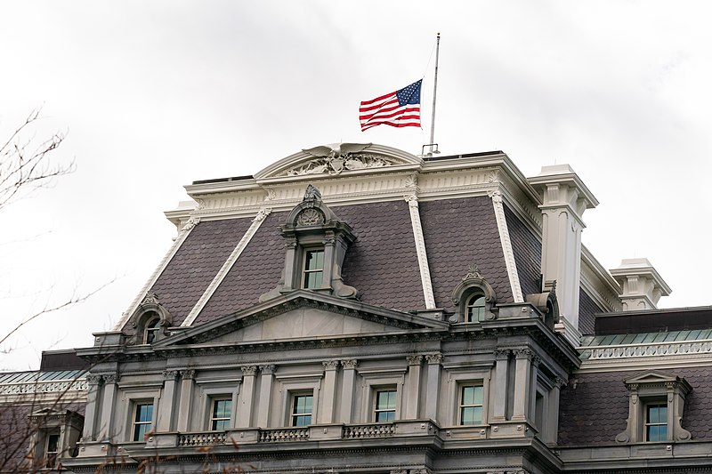 File:The United States Flag Flies at Half-Staff Atop the White House (48918405863).jpg