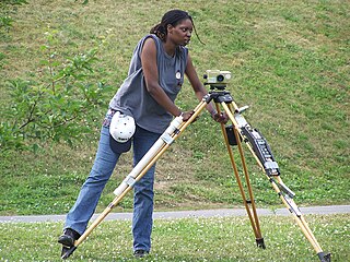 Levelling in topography, measurement of height difference between points