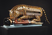 Tipu's Tiger, an 18th-century automata with its keyboard visible. Victoria and Albert Museum, London.