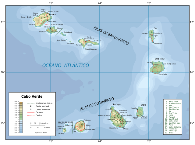 Localización de las islas de Sotavento