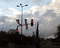 USA flags in Jerusalem March 2013. Ready for Obama's visit.