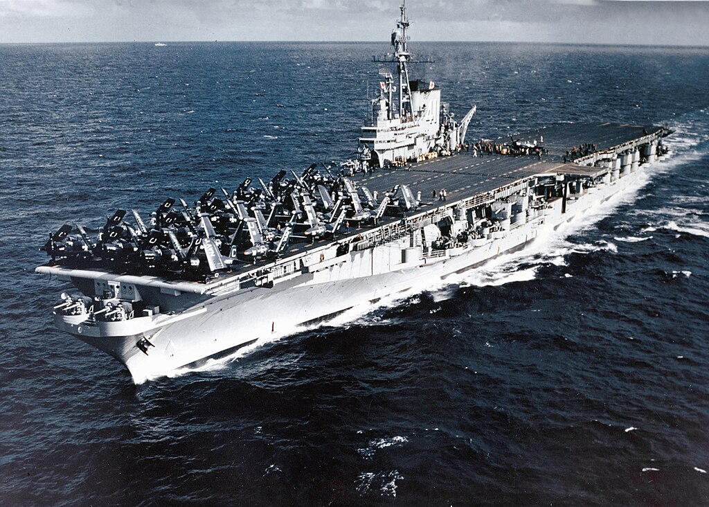 USS Midway (CVB-41) steaming off the Firth of Clyde in September 1952