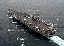 The USS Enterprise (CVN-65), the longest naval vessel ever built, near Portsmouth, England in 2004 US Navy 040707-N-0119G-085 USS Enterprise (CVN 65) steams through the waters of the Atlantic Ocean following a port visit to Portsmouth, England.jpg