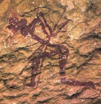 Cave painting in the Barranco de la Valltorta, Castellon. Valltorta Albocasser.jpg