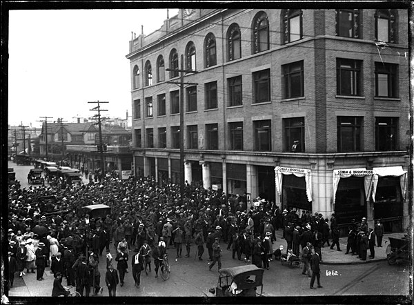 Vancouver Labour Temple during the general strike in 1918