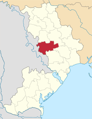 El distrito de Velikomikhaylovskiy en el mapa