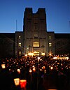 Students gather to mourn after the shooting.