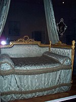 Bed covered with silk