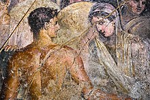 Detail Wall painting - Briseis taken away from Achilles - Pompeii (VI 8 5) - Napoli MAN 9105 - 03.jpg