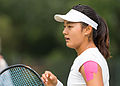 competing in the third round of the 2015 Wimbledon Qualifying Tournament at the Bank of England Sports Grounds in Roehampton, England. The winners of three rounds of competition qualify for the main draw of Wimbledon the following week.