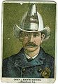 English: Tobacco card image of Cheif J. Erwin Waters, Plainfield, New Jersey