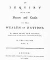 La riqueza de les naciones d'Adam Smith (1766), testu fundacional de la ciencia económica.