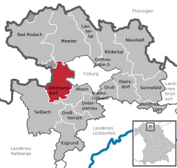 Läget för Weitramsdorf i Landkreis Coburg