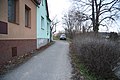 Čeština: Západní pohled do ulice Skalka v Okříškách, okr. Třebíč. English: West view of Skalka street in Okříšky, Třebíč District.