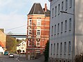 Apartment house in a corner