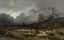 Landschap bij naderend onweer (1850), olieverf op doek, Rijksmuseum Amsterdam