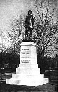 Statue of Williams Carter Wickham Monument to Confederate general in Richmond, Virginia