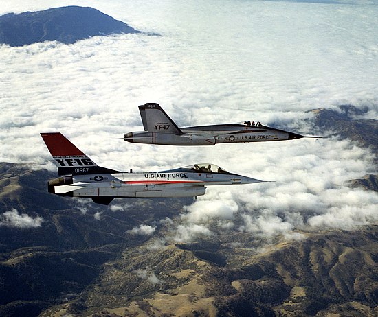 YF-16 and YF-17 in flight.jpg