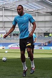 Kaboul training with Tottenham Hotspur in 2011 Younes Kaboul Brighton v Spurs Amex Opening 30711.jpg