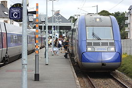 Platform scene at Lannion train station