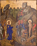 The Resurrection of Lazarus, Byzantine icon, late 14th – early 15th century, (From the Collection of G. Gamon-Gumun, Russian museum)