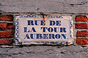 Rue de la Tour Auberon - faience street sign