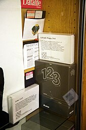 A Lotus 1-2-3 box, as seen in an exhibit at the Computer History Museum in 2008 1-2-3 Floppy Disk Set.jpg