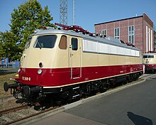 E10 1268 als 112 268-8 im AW Dessau (2019)