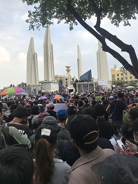 File:14 October protest Democracy Monument.jpg