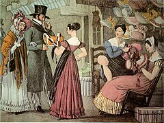 A millinery shop in Paris, 1822