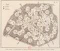 1881 - "Le Feu à Paris et en Amérique" by colonel Paris commanding the Paris fire brigade: map of fire protection in Paris before Arthur Constantin KREBS's reorganization plan: "The tinted parts are those which are incompletely protected today".