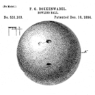 Lignum vitae (hardwood) balls of various diameters were used ca. 1892, in addition to larger, "regulation" balls.[1]