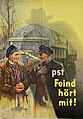 Mit „Stahl“ signiertes Plakat aus der Anti-Spionage-Kampagne „Feind hört mit“; datiert 1944 durch das besitzende Deutsche Historische Museum